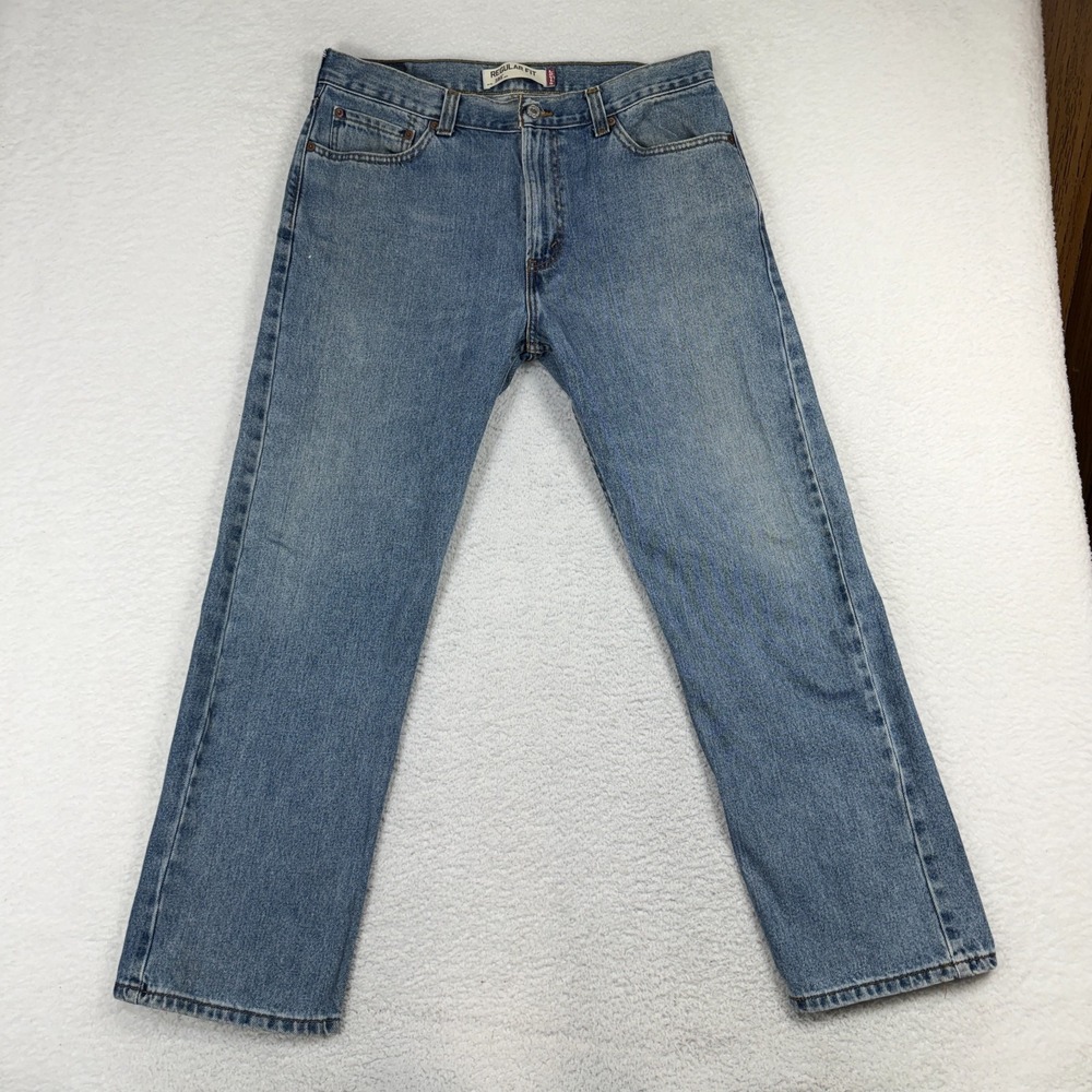 VTG Levi’s 505 Regular Fit Straight Leg Blue Denim Jeans 36x30 (Fits 34.5x29)